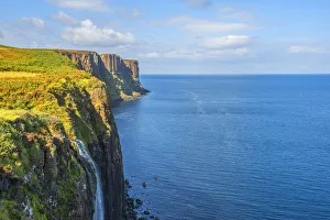 Kilt Rock Prints: Kilt rock waterfall, Mealt fall, Culnacnoc, Isle of Skye, Inner Hebrides, Highlands