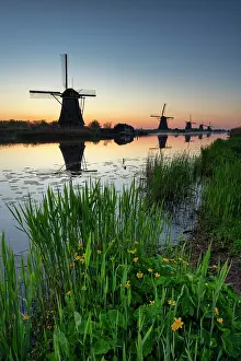 Kinderdijk Prints: Kinderdijk at Sunrise, Holland, Netherlands