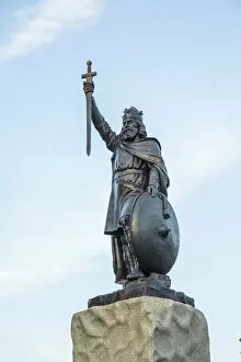 King Alfred the Great statue, Winchester, Hampshire, England, UK