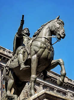 Figure Prints: King Charles IV Statue in front of the National Art Museum MUNAL, Mexico City, Mexico