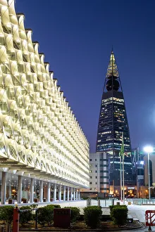 Libraries Prints: King Fahad National Library & Al Faisaliah Tower, Riyadh, Saudi Arabia