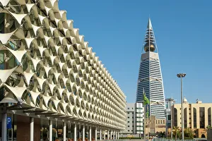Libraries Prints: King Fahad National Library & Al Faisaliah Tower, Riyadh, Saudi Arabia