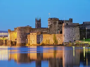 King John's Castle at dusk, Limerick, County Limerick, Ireland