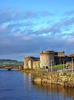 King John Prints: King John's Castle at sunset, Limerick, County Limerick, Ireland