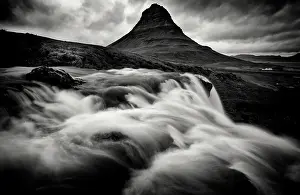 Kirkjufell Prints: Kirkjufell (Church Mountain) and fast-flowing stream