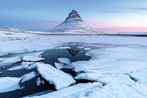 Kirkjufell Prints: Kirkjufellsfoss waterfall, Snaefellsnes peninsula, Vesturland region, Iceland