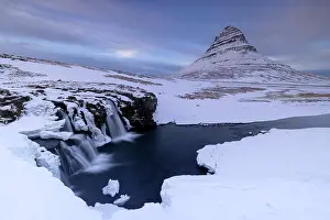 Kirkjufell Prints: Kirkjufellsfoss waterfall, Snaefellsnes peninsula, Vesturland region, Iceland
