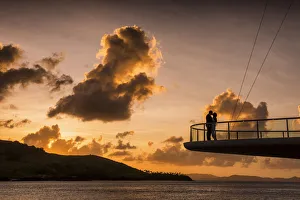 Couple Gallery: Kissing Couple at Sunset, Hamilton Island, Whitsunday Islands, Queensland, Australia