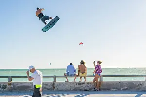 Kiteboarding Prints: Kiteboarding, Rest Beach, Key West, Florida, USA