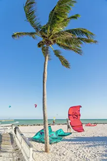 Kiteboarding Prints: Kiteboarding, Rest Beach, Key West, Florida, USA