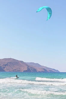 Images Dated 1st September 2022: Kitesurfing, Episkopi beach, Rethymno, Crete, Greek Islands, Greece