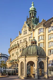 Wiesbaden Prints: Kochbrunnen in front of the former Palace hotel, Wiesbaden, Hesse, Germany