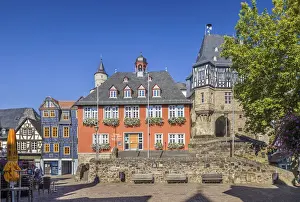 Geografisch Prints: Koenig-Adolf square and Idstein Castle, Hesse, Germany