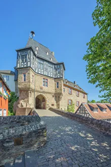 Idstein Prints: Koenig-Adolf square and Torbogengebaude, Idstein, Taunus, Hesse, Germany