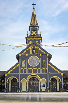 Kon Tum Cathedral, also known as Wooden Church, Kon Tum, Kon Tum Province, Vietnam