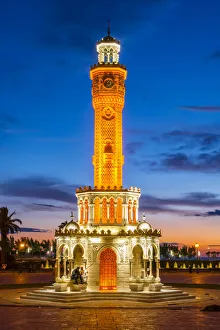 Moorish Prints: Konak clock tower at sunset, Konak Square, Izmir, Turkey