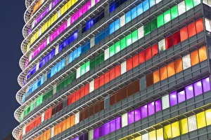 Patterned Prints: Kookmin Bank building at dusk, Seoul, South Korea