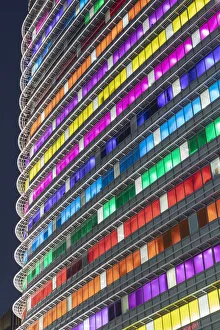 Kookmin Bank building at dusk, Seoul, South Korea