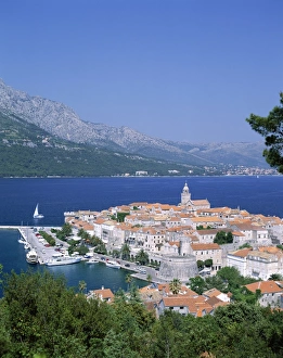 Korcula Prints: Korcula Island / Town Skyline & Coastline