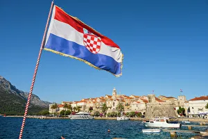 Croatia Prints: Korcula Old Town. Korcula, Dalmatia, Croatia