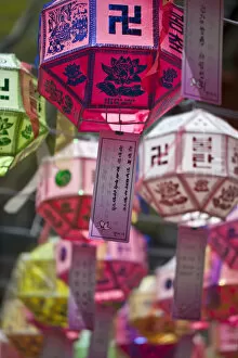 Images Dated 24th June 2011: Korea, Gyeongsangnam-do, Busan, Beomeo-Sa temple, Lanterns to celebrate Bhuddda s