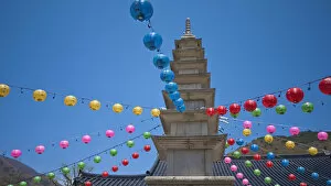 Images Dated 27th June 2011: Korea, Gyeongsangnam-do, Busan, Beomeo-Sa temple, Lanterns to celebrate Bhuddda s