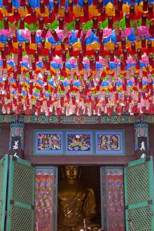 Images Dated 24th June 2011: Korea, Seoul, Gangnam, Bongeunsa Temple, Lanterns, Lotus Lantern Festival celebrations