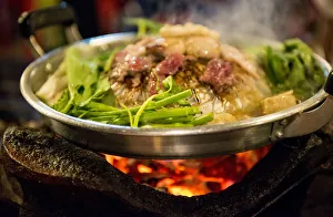 Laotian Prints: Korean BBQ Restaurant, Luang Prabang, Laos, Indochina, Asia