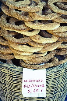 Images Dated 23rd February 2012: Koulouria (Greek Sesame Bread Rings), Syntagma District, Athens, Greece