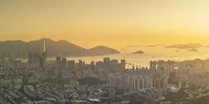 Kowloon and Hong Kong Island at sunset, Hong Kong