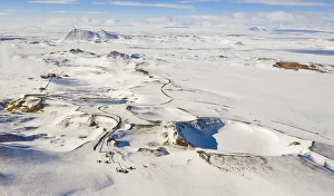 Images Dated 18th October 2021: Krafla area and craters during winter, Reykjahlid, Nordurland eystra, Iceland