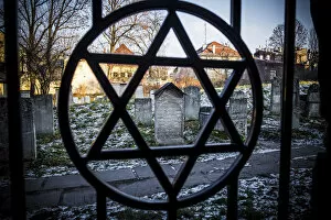 Images Dated 19th May 2016: Krakow, Poland, North East Europe. Star of David symbol on the fence of the old Jewish