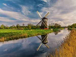 Canal Prints: Krimstermolen Mill, Groningen, Holland, Netherlands