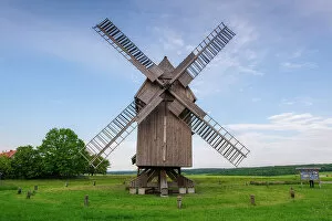 Images Dated 9th December 2022: Krippendorf old windmill, near Jena, Thuringia, Germany