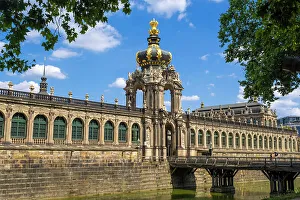 Zwinger Palace Prints: Kronentor, gateway to the Zwinger Palace, Dresden, Saxony, Germany