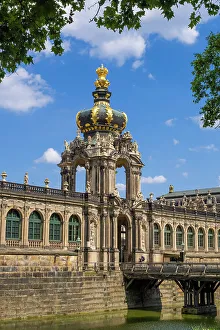 Saxony Prints: Kronentor, gateway to the Zwinger Palace, Dresden, Saxony, Germany