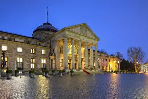 Images Dated 25th February 2019: Kurhaus at dawn, Wiesbaden, Hesse, Germany