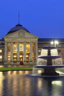 Images Dated 25th February 2019: Kurhaus at dawn, Wiesbaden, Hesse, Germany