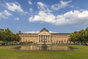 Wiesbaden Prints: Kurhaus and fountain on the bowling green, Wiesbaden, Hesse, Germany