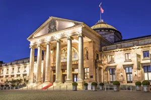 Wiesbaden Prints: Kurhaus at night, Wiesbaden, Hesse, Germany