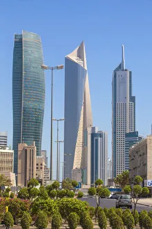 Kuwait, Kuwait City, City center buildings