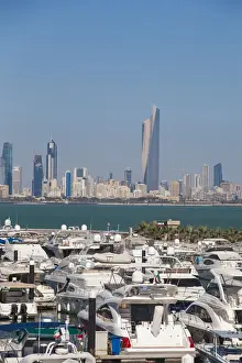 Corniche Prints: Kuwait, Kuwait City, Salmiya, Yacht Club on Arabian Gulf St