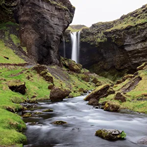 Green Color Prints: Kvernufoss, Iceland, North Atlantic Ocean