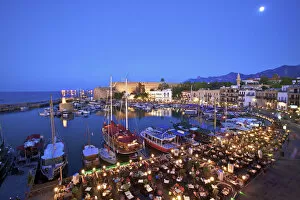 Images Dated 22nd October 2012: Kyrenia Castle and Harbour at Dusk, Kyrenia, North Cyprus