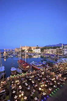 Kyrenia Castle and Harbour at Dusk, Kyrenia, North Cyprus