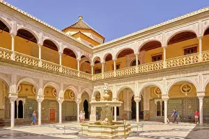 Historic Center Prints: La Casa de Pilatos (Pilate's House) is an Andalusian palace which the residence of the Dukes of Medinaceli