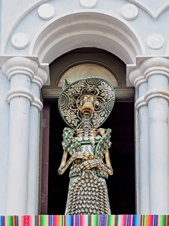Skeleton Prints: La Catrina, symbol of the Day of the Dead, Merida, Yucatan State, Mexico