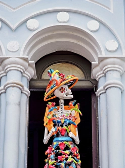 Skeleton Prints: La Catrina, symbol of the Day of the Dead, Merida, Yucatan State, Mexico