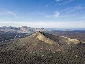 Images Dated 26th February 2020: La Geria volcanic landscape with vineyards, Lanzarote, Canary Islands, Spain