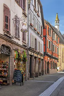 Grand Est Prints: La Grand Rue, Ribeauville, Haut-Rhin, Alsace, Grand Est, France
